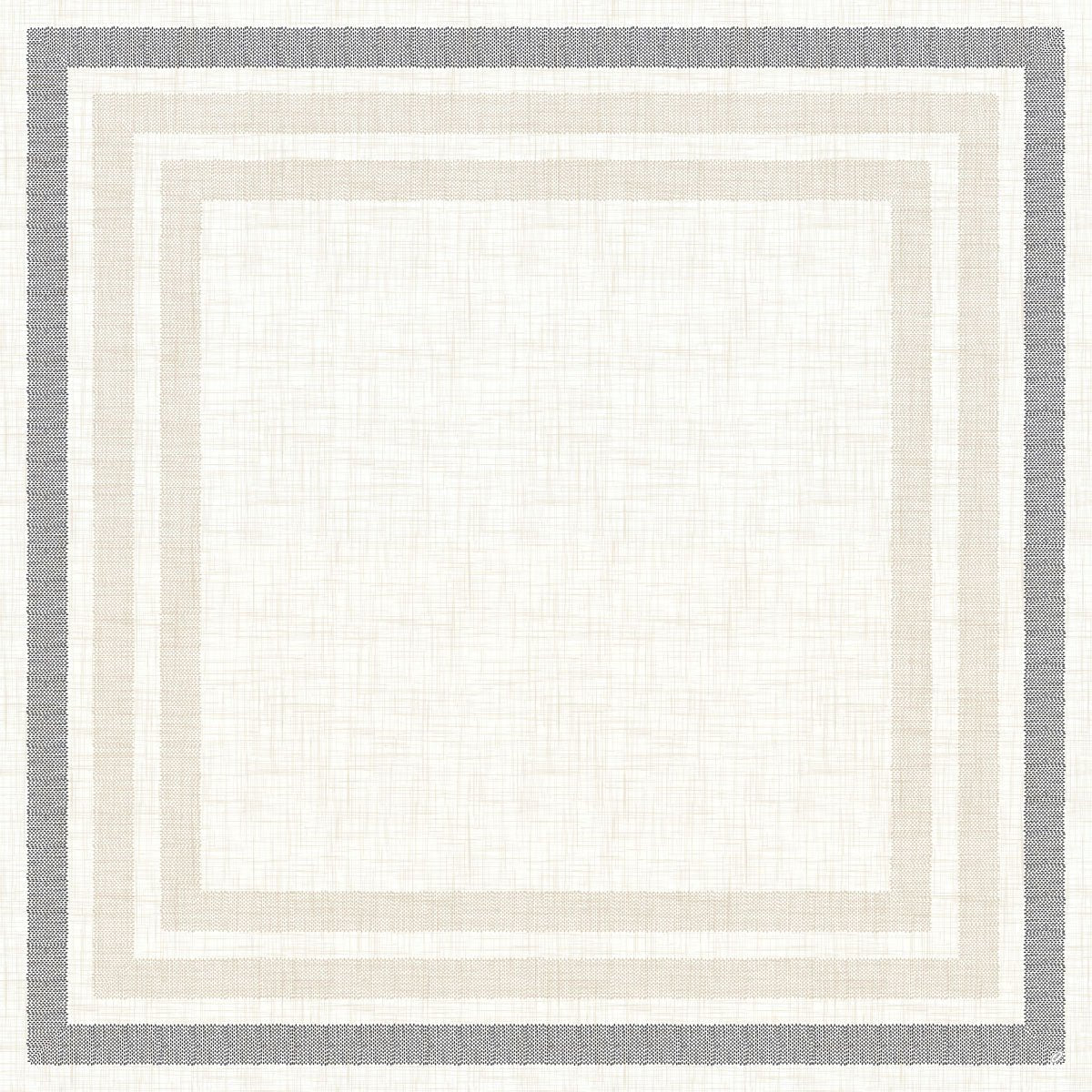 The Dunicel table cover 84x84 cm from Duni GmbH has a white center with beige and gray borders, creating a layered look - ideal for stylishly set tables, especially in combination with the Rigato black 60111 ballpoint pen. Pack of 20 pieces.