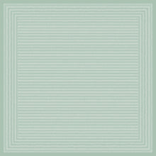 The Dunicel table cover 84x84 cm in mint by Duni GmbH features a pastel green, square design with evenly distributed horizontal lines and layered rectangular borders, available in a pack of 20 pieces.