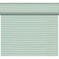 The DC-Tete a Tete 0.4x24m Tessuto mint table runner from Duni GmbH has a mint green color with horizontal stripes in various textures and shades, inspired by high-quality fabric for a subtle, layered effect. The package contains 1 piece.