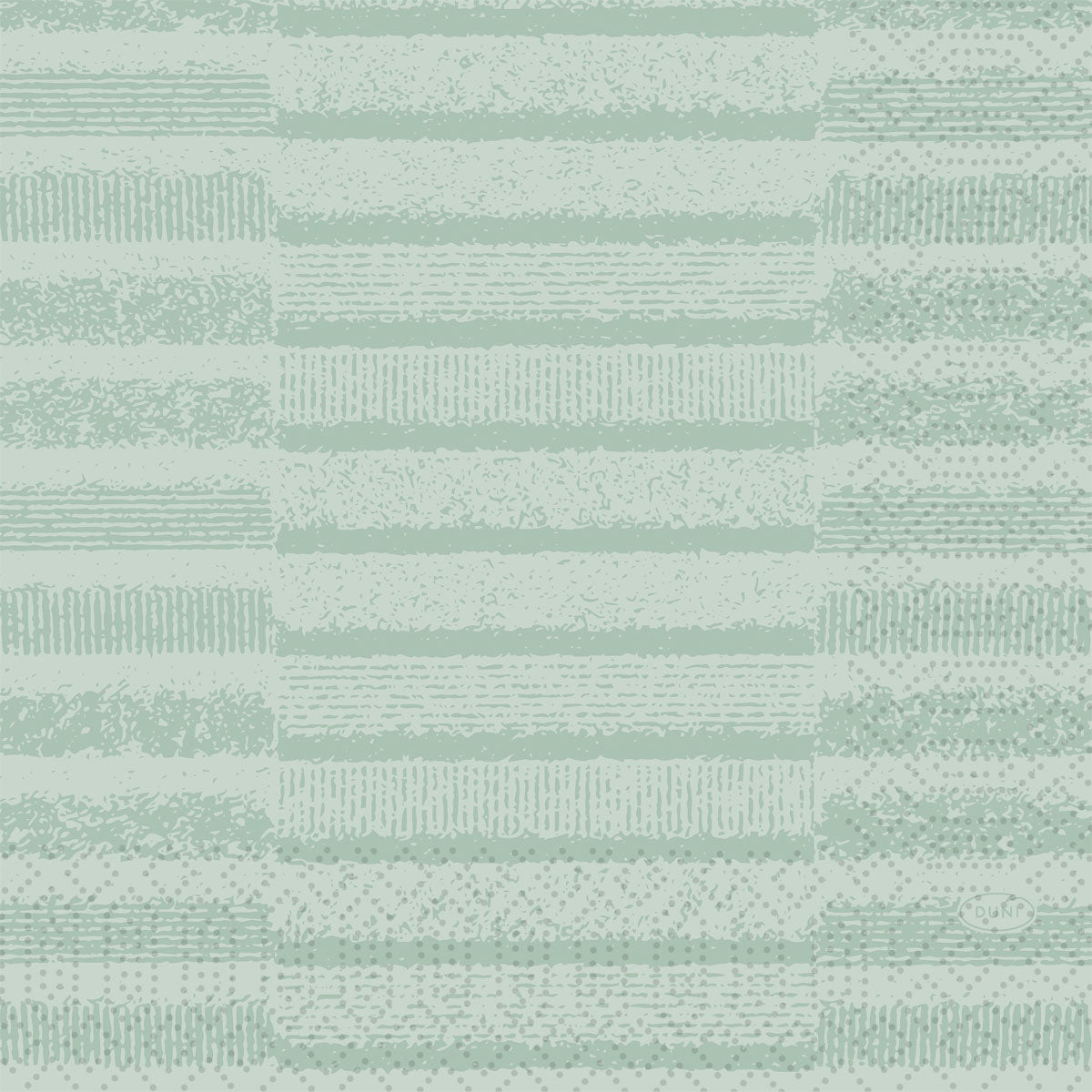 Inspired by the elegant mint Zellt.-Serv. 33, 3-ply, 1/4 Tessuto by Duni GmbH, this soft design features a pale green hue with subtle rows of textured lines and dots that form a gentle geometric pattern. The package contains 250 napkins.