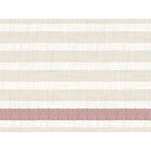 A woven fabric pattern with light beige and cream horizontal stripes and a burgundy stripe, reflecting the elegant look of the Duni GmbH Bio-Dunicel-Sets 30x40 Rigato Bordeaux placemats (pack of 100 pieces) with a coarse, repeating texture.