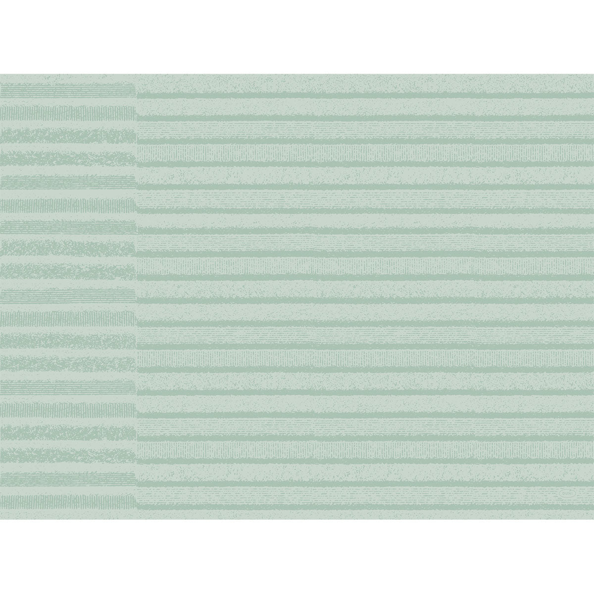 Inspired by high-quality fabric, the Bio-Dunicel sets 30x40 Tessuto mint from Duni GmbH feature light green and white horizontal stripes with a textured look - ideal for crafting projects or matching the Tessuto mint 60121 decor. Pack of 100 high-quality placemats.