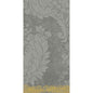 The Zellt.-Serv.40x40 3-ply 1/8 Royal gran.grey paper napkins (250 pack) from Duni GmbH are adorned with an artistic gray floral and leaf pattern and a yellow dotted border, adding elegance to any set table.
