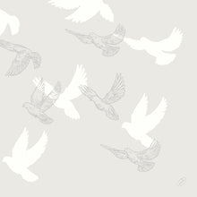 Soft Wings Bio-Dunisoft napkins 40x40 cm by Duni GmbH feature elegant bird motifs on a light gray background. Each pack contains 60 soft paper napkins, ideal for adding a touch of sophistication to any set table.
