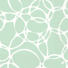 Abstract design with irregular white cell-like shapes and dots on an Ocean Mint background. Ideal for Duni GmbH napkins 40x40 cm 3-ply 1/4-fold, pack (250 pieces).