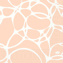 Modern abstract peach-white pattern with dotted and dashed accents creates a stylish look - ideal for high-quality paper napkins, like the Duni GmbH napkins 33 cm 3-ply 1/4-fold Ocean Pink paper napkins (pack, 50 pieces).