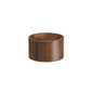 A set of 8 cylindrical candle holders made of bamboo and walnut from Duni GmbH with a smooth, dark brown surface and a white background.