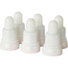 Six white LED replacement set bulbs from Duni GmbH, arranged in two rows on a solid-colored background, emphasize with their rounded tips and wide bases - reminiscent of classic design - the stability and versatile use.