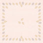 A square border with simple leaf patterns in light gold and gray frames a pale pink background. The Bio-Dunicel tablecloth 84x84cm Aspen from Duni GmbH (20 pieces) is stylish, environmentally friendly, and biodegradable.