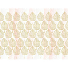 The paper placemats 30x40cm Aspen by Duni GmbH (pack of 250 pieces) feature gold-bordered leaves on a pink striped, speckled background - stylish and eco-friendly to protect your table.