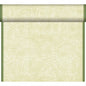 A wallpaper roll with a light green and cream paisley pattern, bordered by vertical green edges, is ideal for combining with the Duni GmbH Bio-Dunicel Tete-a-Tete table runner 0.4x24m.