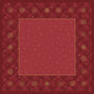 A red square with a golden border and Christmas snowflakes - ideal for using your Duni GmbH Bio-Dunicel tablecloth 84x84cm Rhombus bordeaux (20 pieces) as a sustainable table covering for the holidays.