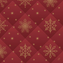 The Dunilin napkins 48x48cm Rhombus bordeaux by Duni GmbH feature golden snowflakes and starbursts on a quilted red background with a diamond pattern - ideal for adding luxury to your table. Pack (36 pieces).