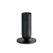 A stylish black metal candle holder (totem design, 5.7x8 cm) from Duni GmbH stands on a white background, making it an elegant table decoration and striking decorative element. The package contains 1 piece.
