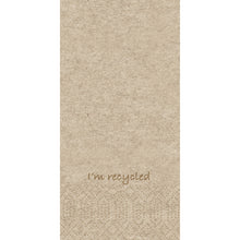 A beige, textured background with the text "I'm recycled" in brown lettering near the lower center and a subtle dot pattern below, perfect for presenting Duni GmbH Zellt.-Serv.33x33 2lg 1/8KF - Recycled Paper Napkins | Pack (300 pieces).
