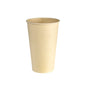 The coffee cup Sweet Bagasse/WBC, 480ml from Duni GmbH is a beige, environmentally friendly disposable cup made of bagasse with a slightly flared rim, standing on a white base. Package: 36 pieces.
