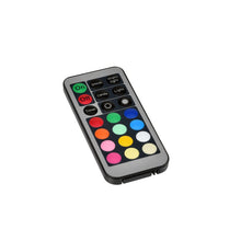 The Duni GmbH LED remote control, multi - Universal control for LED lighting (1 piece) features buttons for power, timer, light modes, brightness adjustment, and 12 color options in a black design with a gray border and colored buttons.