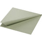 A single-folded cell napkin 33x33 3-ply 1/4 pistachio green by Duni GmbH with a subtle embossed edge as a stylish table decoration, high-quality and ideally presented - pack of 250 pieces.
