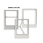 Three metal frames with different cutouts, perfect for storage or use with Duni GmbH cassette DF10/20 2-CAV for Ronda narrow | Carton (1 pack), are depicted on a white background with "GENERAL PICTURE" above the left frame.