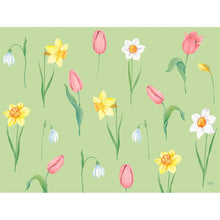 With the Duni GmbH paper placemats Spring Melody 30x40 cm with watercolor tulips, snowdrops, and daffodils on a light green background, you can add fresh accents to the season. 250 pieces.