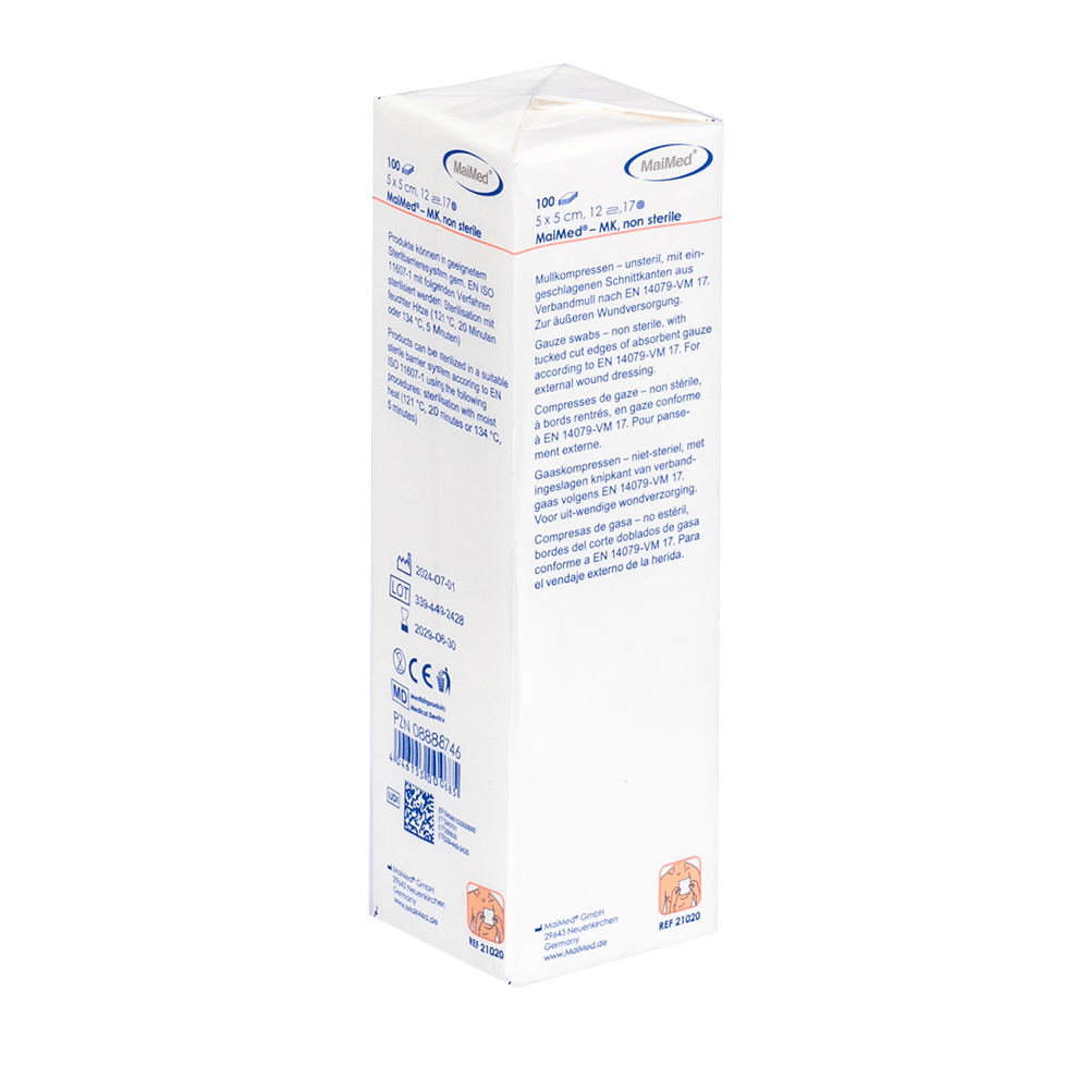 MaiMed-MK-unsterile gauze compresses of 100 pieces/paper bag