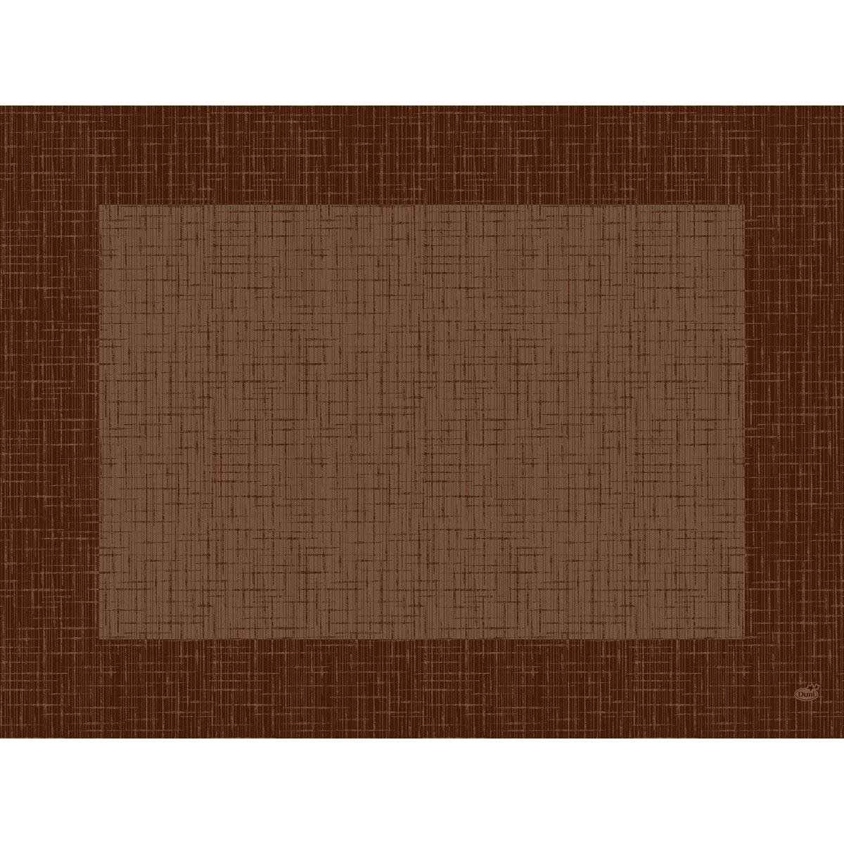 The Bio-Dunicel-Sets 30x40 Linnea Chestnut by Duni GmbH are high-quality, biodegradable placemats with a cross-hatch pattern in stylish brown, perfect for any table. The package contains 100 pieces.