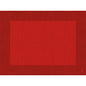 The Bio-Dunicel Sets 30x40 Linnea red by Duni GmbH are high-quality red, rectangular placemats with a cross structure and darker edge made from biodegradable material - ideal for eco-friendly table settings.