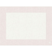 A rectangular image with a light pink border and a white center, both with a woven grid pattern, inspired by an eco-friendly table decoration with the Bio-Dunicel sets 30x40 Linnea white-high-quality placemats (100 pieces) from Duni GmbH. A small white logo is located at the bottom right.