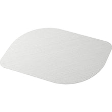 A single, white, rounded, rectangular adhesive field with a subtle dot structure is reminiscent of the clear design of the Bio-Dunicel sets 28x38 cm Stucco white - high-quality placemats (100 pieces) from Duni GmbH.