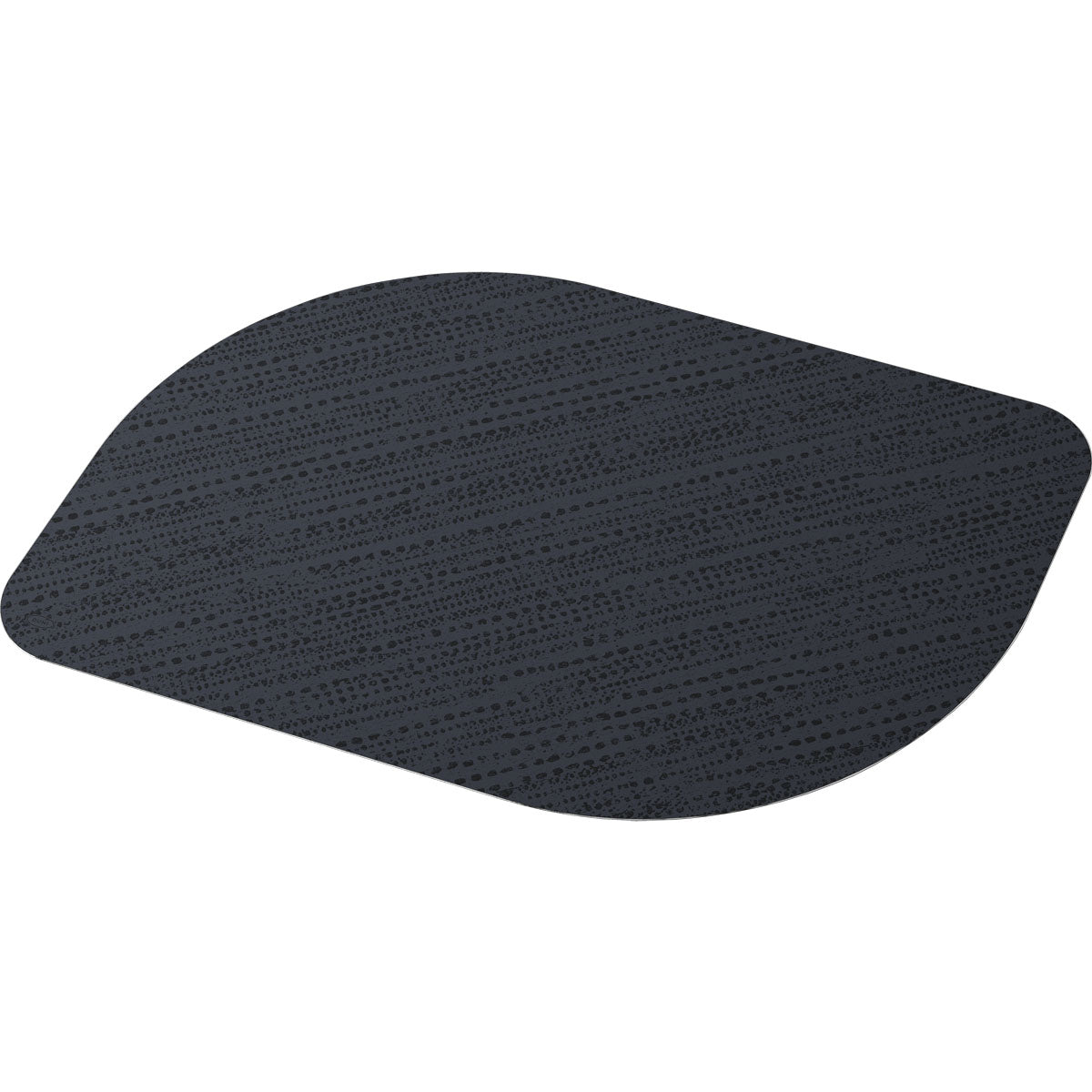 The photo shows a single black, oval Bio-Dunicel set 28x38cm (Stucco black) by Duni GmbH, made from recycled paper and photographed against a white background. Pack of 100 high-quality placemats.