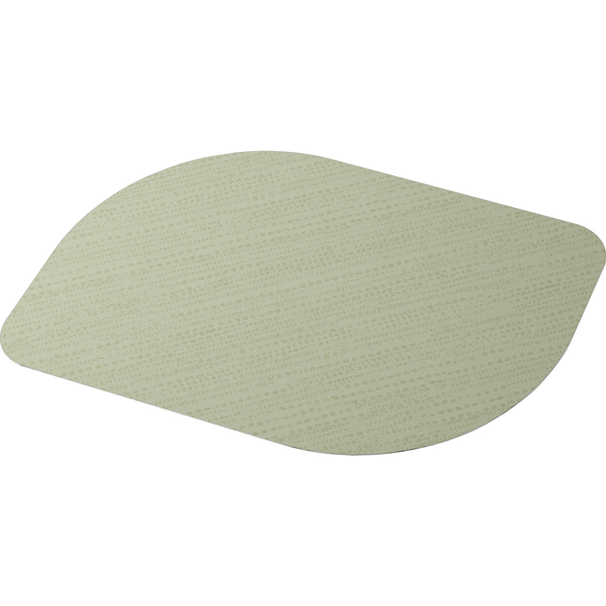 The Bio-Dunicel sets 28x38 cm in Stucco Pistachio Green by Duni GmbH are high-quality, flexible, light green placemats with slightly rounded edges and a subtly dotted texture. They are delivered in packs of 100, depicted on a plain white background.