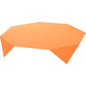 A flat, orange, polygonal object with four downward-pointing corners, reminiscent of a modern table or pedestal - just like the Bio-Dunicel table cover 84x84 cm in Orange by Duni GmbH (pack of 20) - against a white background.