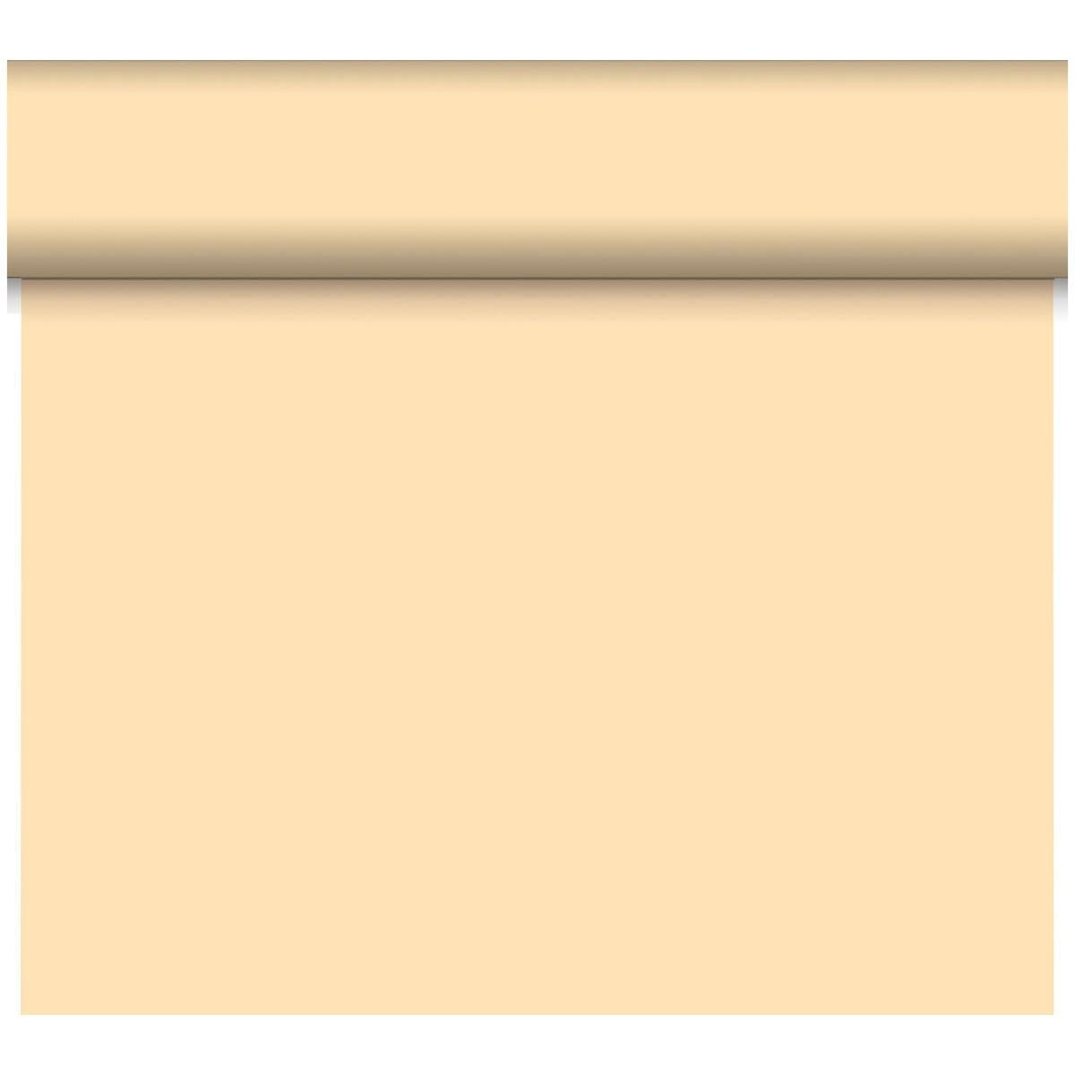 The Bio-DC-Tete a Tete 0.4x24m by Duni GmbH is depicted as an empty beige scroll with a slightly darker rolled top edge. Made of biodegradable material, this eco-friendly product has no visible text or markings on a white background.