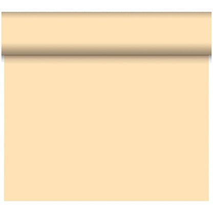 The Bio-DC-Tete a Tete 0.4x24m by Duni GmbH is depicted as an empty beige scroll with a slightly darker rolled top edge. Made of biodegradable material, this eco-friendly product has no visible text or markings on a white background.