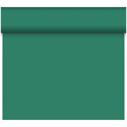 A partially unrolled Bio-DC-Tete a Tete 0.4x24m by Duni GmbH shows its solid green, biodegradable surface - perfect for sustainable decorations.