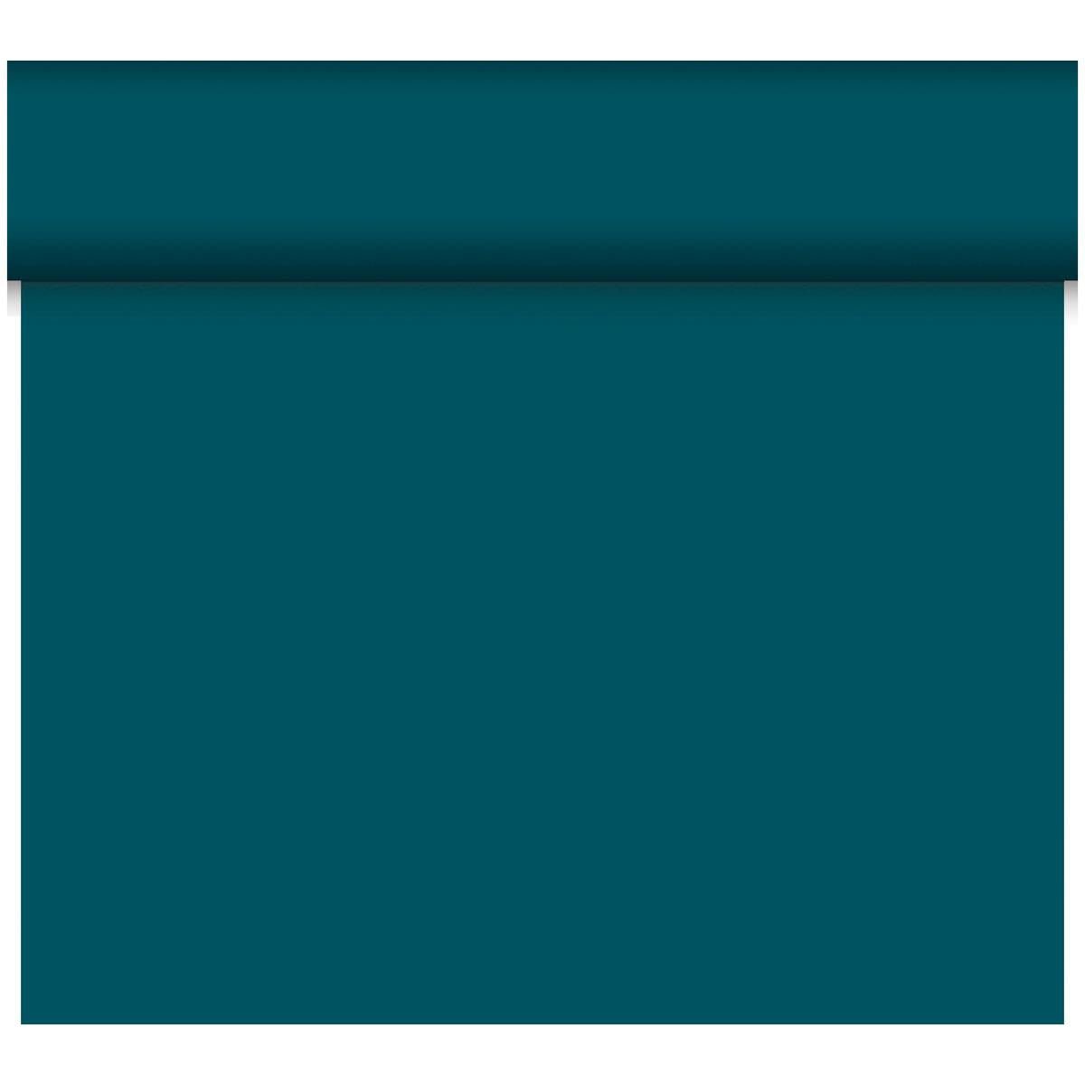 A solid teal background with a shaded horizontal edge creates an eco-friendly atmosphere - ideal for highlighting the biodegradable Bio-DC-Tete a Tete 0.4x24m by Duni GmbH.