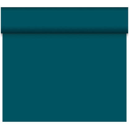A solid teal background with a shaded horizontal edge creates an eco-friendly atmosphere - ideal for highlighting the biodegradable Bio-DC-Tete a Tete 0.4x24m by Duni GmbH.