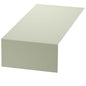 A simple, light gray Duni GmbH Bio-DC-Tete a Tete 0.4x24m table runner, eco-friendly and biodegradable, is neatly draped over a rectangular table against a white background.