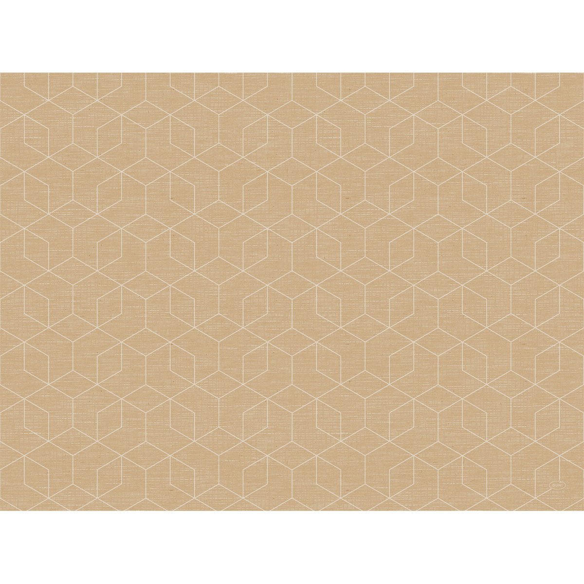 A beige background with a subtle white cube pattern presents the Bio-Dunicel sets 30x40 Graphics-natural paper sets, pack (100 pieces) by Duni GmbH - ideal for presenting eco-friendly tableware in style.