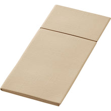 A naturally brown, textured, rectangular organic Duniletto Slim 40x33 cm tablecloth from Duni GmbH with a central seam, shown flat - ideal for combining with biodegradable Slim napkins. The package contains 65 pieces.