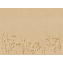 Paper placemats Meadow natural 30x40 cm by Duni GmbH: brown paper with delicate, light brown wildflowers at the bottom edge. Ideal for stylish table decoration, pack of 250 pieces made from recycled paper.