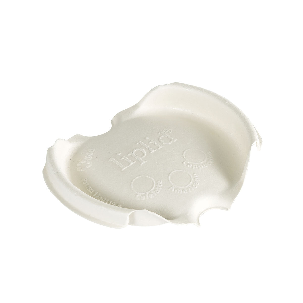 The LipLid lid for 180/240ml cups by Duni GmbH (pack of 50) is a white, round, leak-proof cup lid with three drinking openings and embossed text. Pictured on a white background.