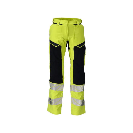 Trousers, women, DIAMOND, knee pockets, stretch trousers Multisafe, hi-vis yellow/black-blue