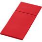 The Duniletto-Slim 40x33cm by Duni GmbH is a rectangular red fabric napkin with a subtle texture pattern, perfect for combining with hygienic bases to set a clean and elegant table.