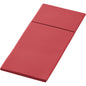 A folded, rectangular red Duniletto-Slim 40x33cm napkin by Duni GmbH with a textured pattern on a white background - perfect as hygienic bases for a stylishly set table.