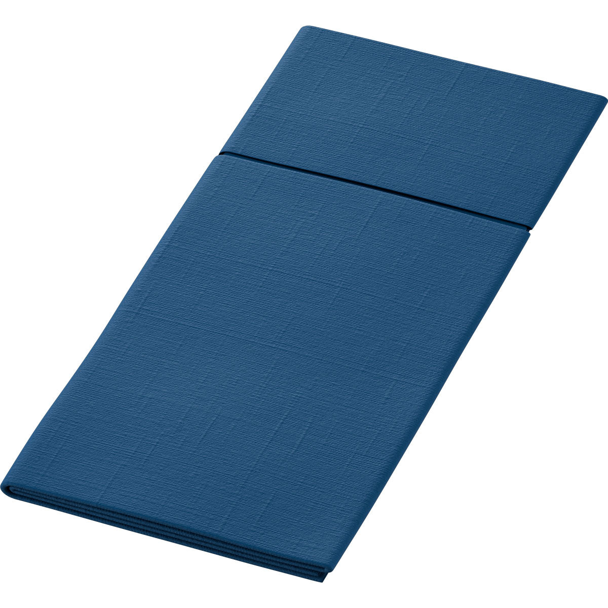 Depicted is a blue triple-folded sleeping mat with a textured surface, ideal as a hygienic base or for use with Duniletto-Slim 40x33cm by Duni GmbH, on a white background.