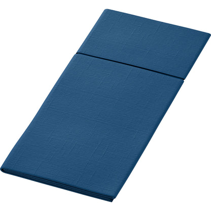 Depicted is a blue triple-folded sleeping mat with a textured surface, ideal as a hygienic base or for use with Duniletto-Slim 40x33cm by Duni GmbH, on a white background.