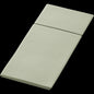 A neatly folded, light green Duniletto-Slim 40x33cm fabric by Duni GmbH with a subtle texture pattern, commonly used as a hygienic base, stands against a black background.