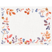 A rectangular white background, framed by watercolor-like autumn leaves, berries, and acorns, forms the centerpiece - ideal for the Duni GmbH Bio-Dunicel-Sets 30x40 Autumn Gradient (pack of 100 pieces). The central area is left blank.