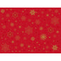 The Duni GmbH paper placemats 30x40 cm in Stargazing red feature golden snowflakes and stars for a festive atmosphere - ideal for celebrations, available in a pack of 250.